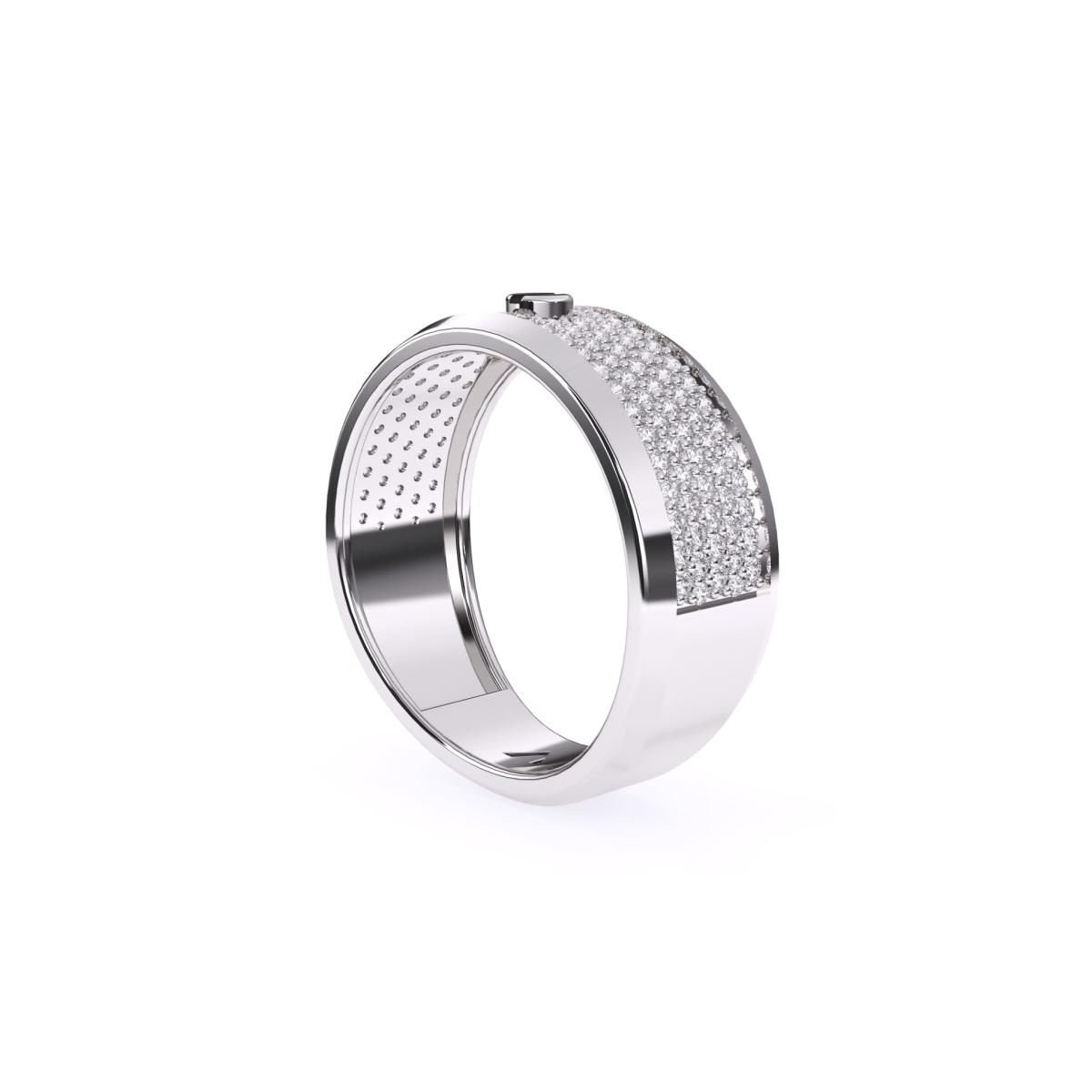 Vintage Round Diamond 14K Gold Ring For Men